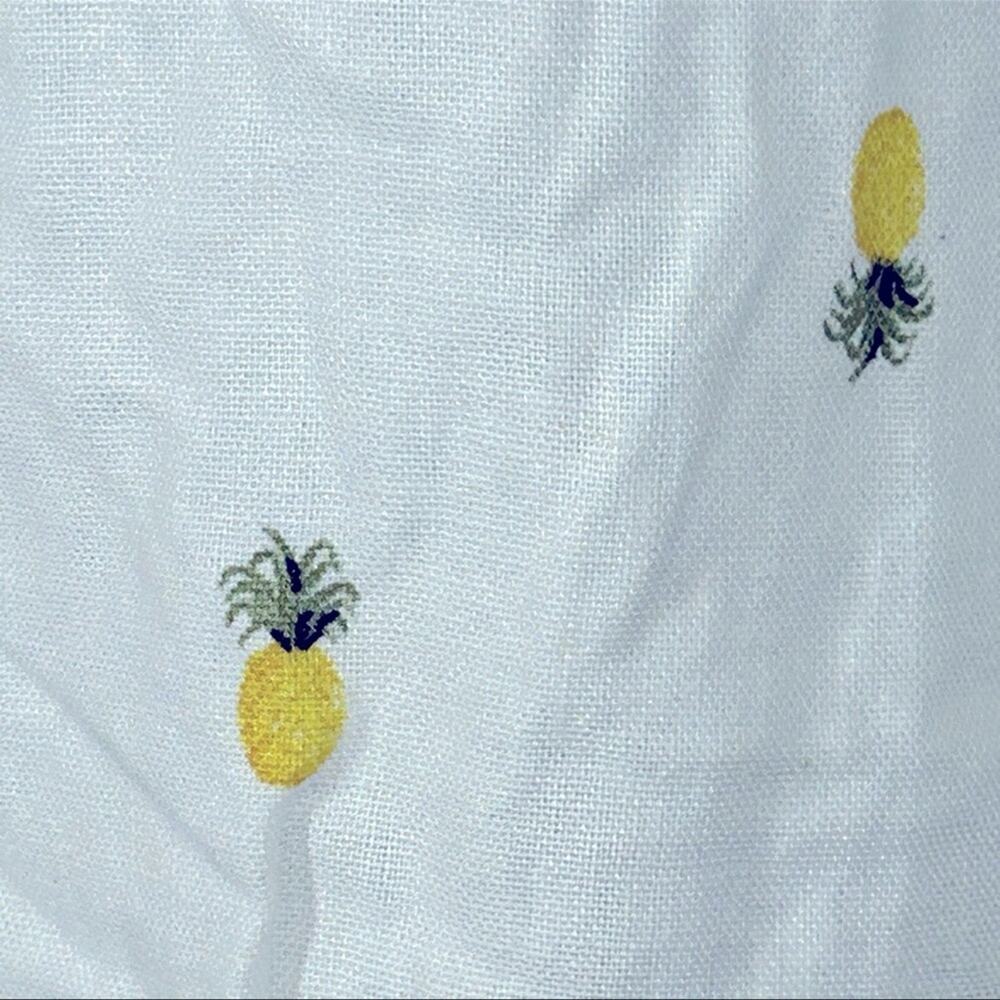 Rae Dunn Pineapple Linen Button Down Shirt Large NWT Resort Vacation - Picture 7 of 13